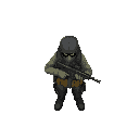 top down view of soldire with automatic rifle
