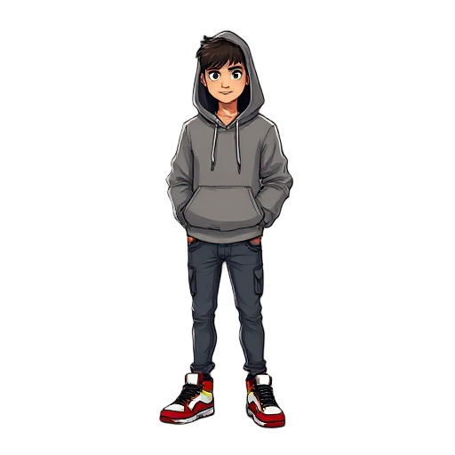 a guy in a hoodie and jeans and jordan’s