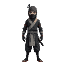 adult male human ninja wearing hakama proportioned