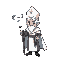 priest with white tunic and cold stick