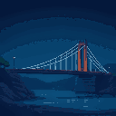 side view of a bridge with a background and bridge of dark blue pallet
