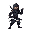 um ninja estilo metroidvania para meu jogo, um ninja branco com katana