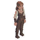 i want a basic character model, a woman in basic medieval garments (blouse and pants) similar to the sprites in the original diablo 2