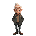 old man 70 years old with an jacket