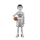 a basket player in standing-up rest position. white skin. no ball on hand. same style as "lakers vs celtics and the nba playoffs" pc game