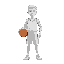 a basket player in standing-up rest position. white skin. no ball on hand