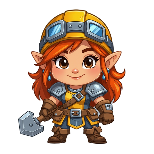 cute female dwarf miner