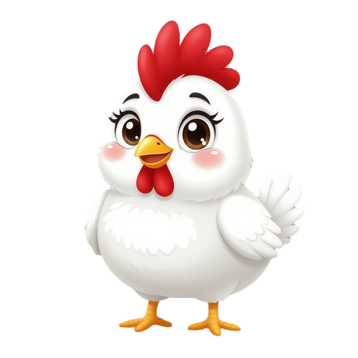 cute chubby white chicken
