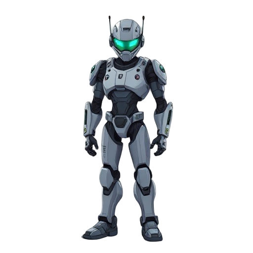 male robot cyberpunk character
