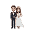 create a bride and a groom on their wedding day