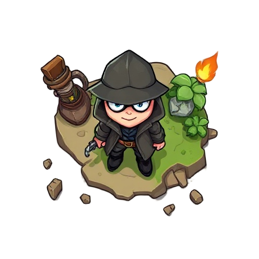 a detective sprite like champions island character