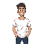 man with white t shirt