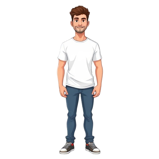 man with white t shirt