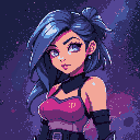 women boddy with a galaxy type head