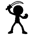 a black stickman character performing a high parry