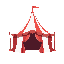 inside the circus tent