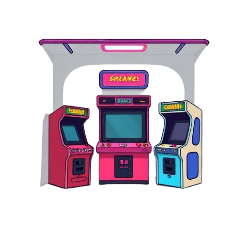 retro 80s arcade room