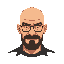 generate a 1 bit version of hank from breaking bad with his smiling face and another with his angry face
