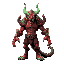 make me a villain named typhon , he has snakes in his back , he has a snake body and he is a titan , his color palette is red and green