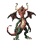make me a villain named typhon , he has snakes in his back , he has a snake body and he is a titan , his color palette is red and green , he has no wings