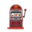 slot machine, take up space, front on