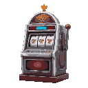 slot machine, front on, detailed