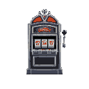 slot machine, front on, detailed