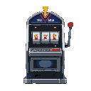 slot machine, front on, detailed, large