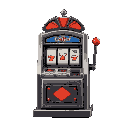 slot machine, front on, detailed, large