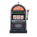 slot machine, front on, detailed