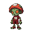 a mushroom zombie type creature with a red uniform to denote its team