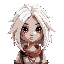 white haired desertpunk female portrait