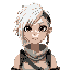 white haired desert punk female character