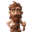 caveman with a primitive axe of stone