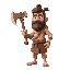 caveman with a primitive axe of stone