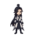 male,immortal long black hair, immortal clothes
