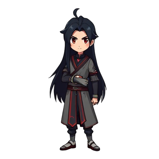 male,immortal clothes, long black hair