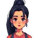 a 25-year-old vietnamese woman with a long black bun, wearing sporty and functional clothes, confident and energetic vibe, outdoorsy and fit appearance.