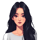 female asian , 25 years old, t shirt, long black hair