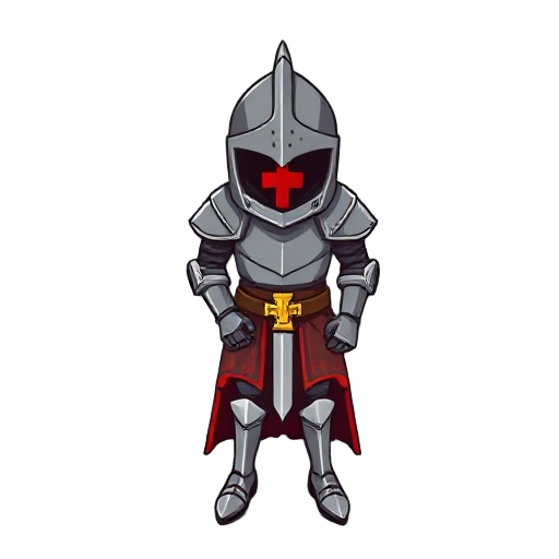 knight crusader with red cross