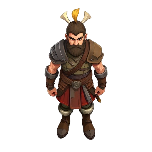  create a 2d warrior with facing northwest in a walking position.