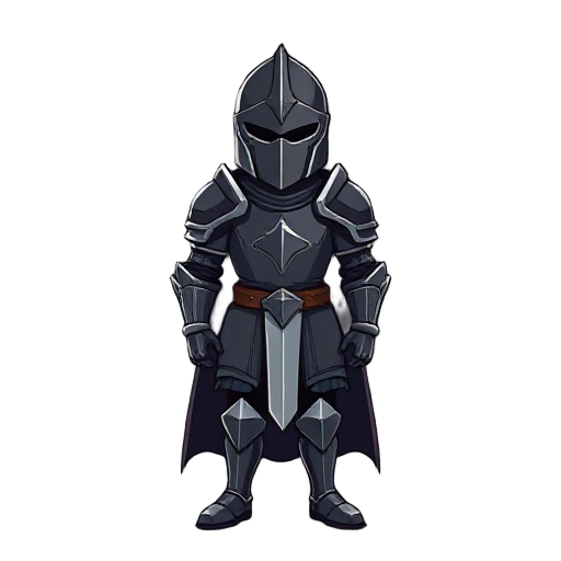 a knight wearing dark armor
