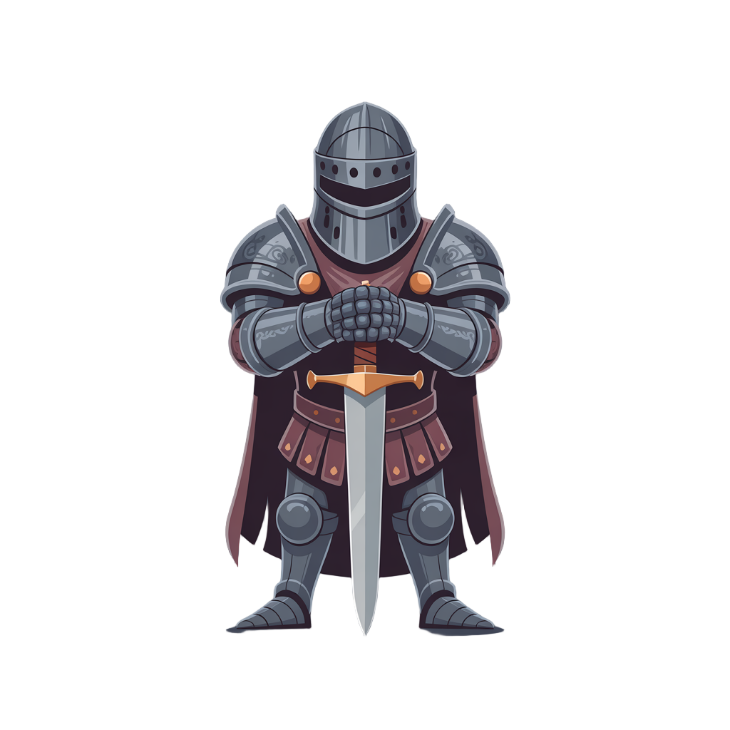 a knight wearing dark armors