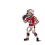 create a background image for a pixel based 1 color american football game.  have a football player on the right, cartoon style making the heisman pose
