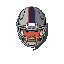 create a player sprite for a 1 color american football game.  this should be a top down view, where you mostly just see the player's helmet