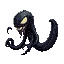 alien scifi tentacle monster looking left black like venom