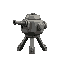make a turret with a barrel on a stand placeable, side view 