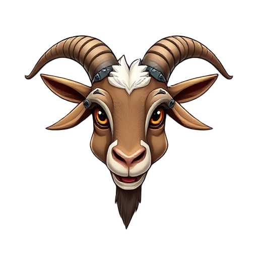 a goat's head with cybernetic implants speaking
