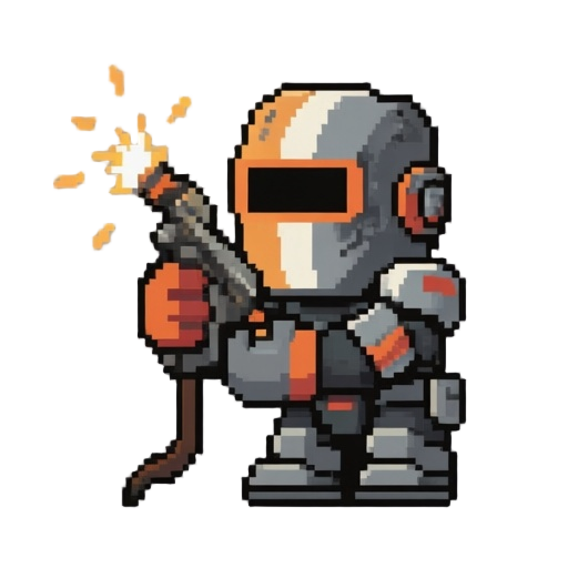 crie um soldador , inspirado em metal gear 2d sprite 