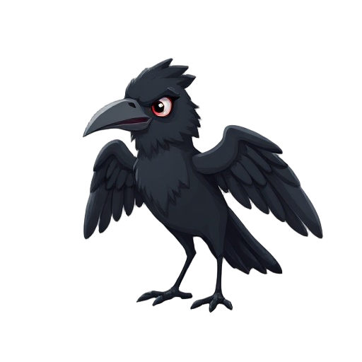 a 2d anthro like human crow 